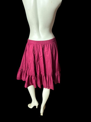 Vintage square dance skirt petticoat maroon L