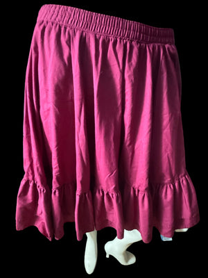 Vintage square dance skirt petticoat maroon L