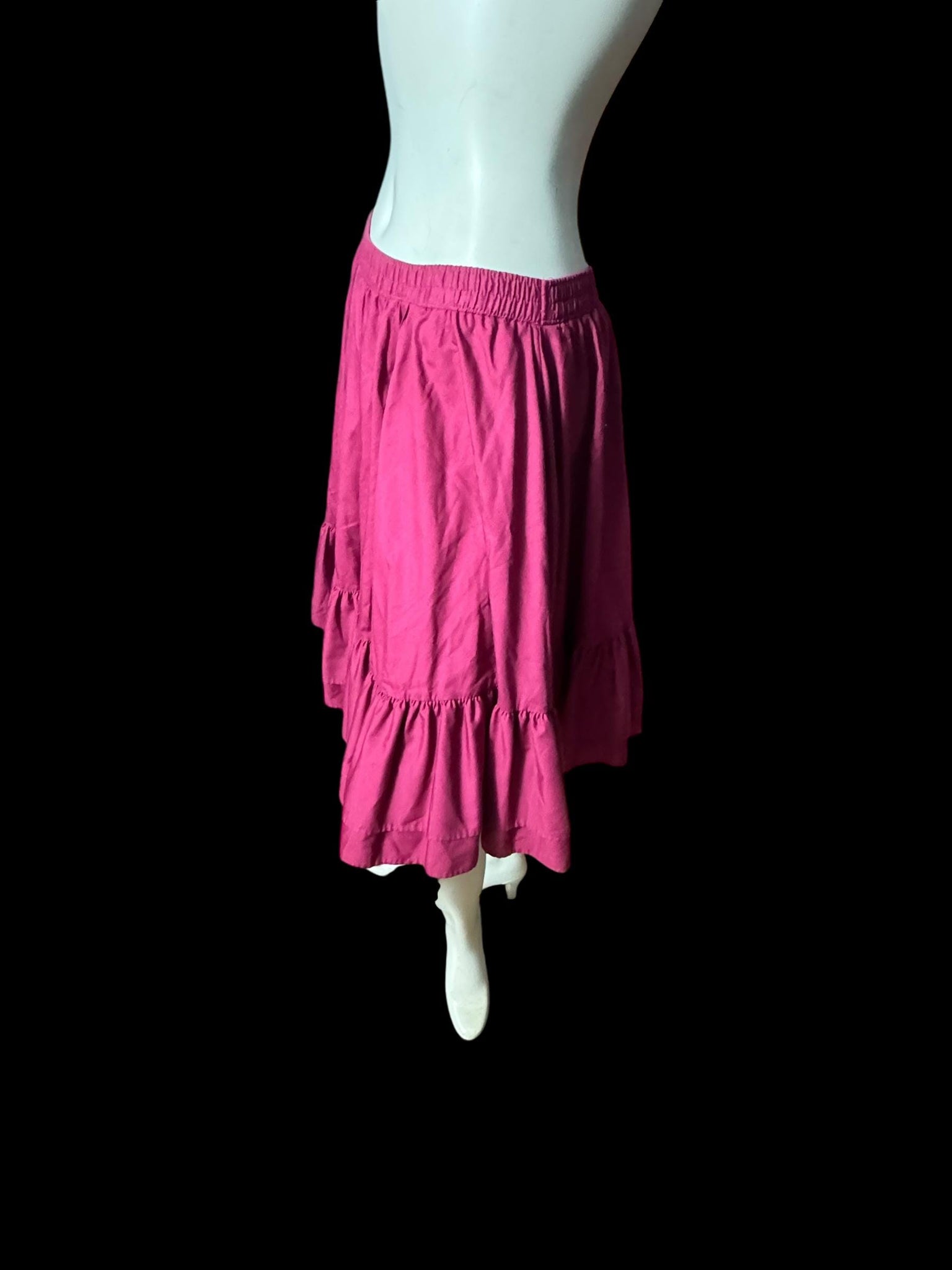 Vintage square dance skirt petticoat maroon L