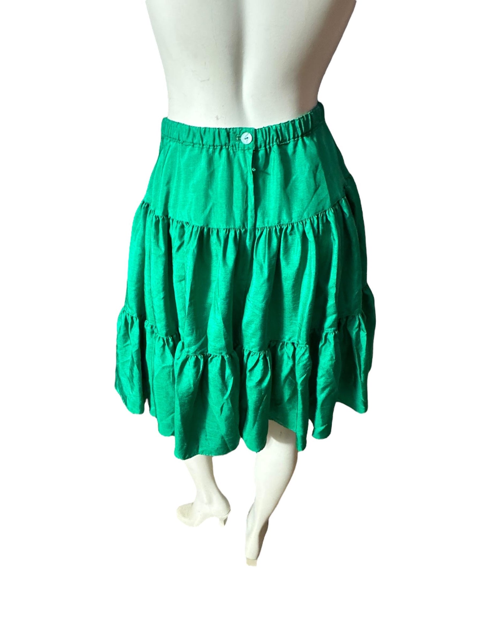 Vintage green petticoat skirt S full circle