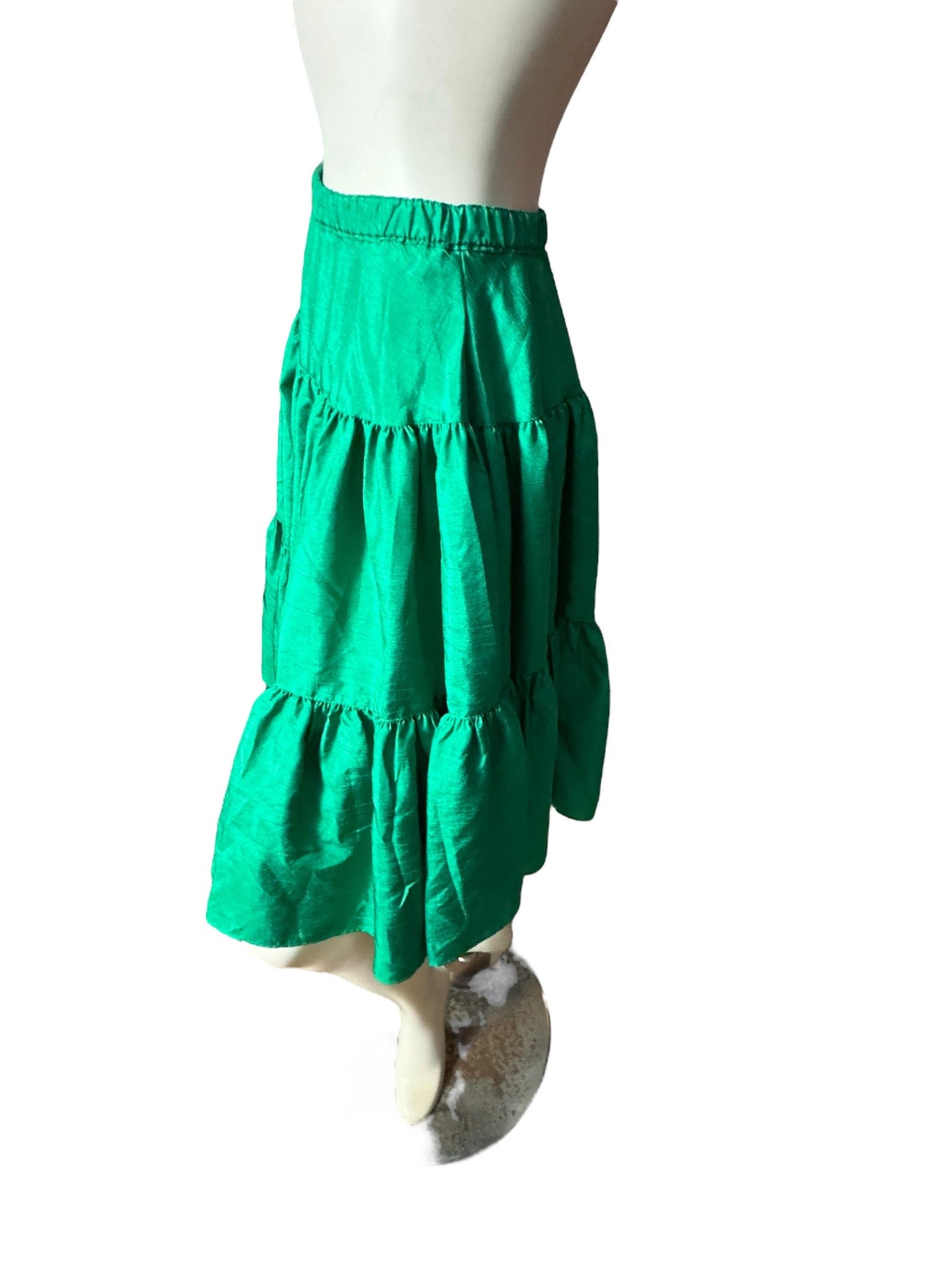 Vintage green petticoat skirt S full circle