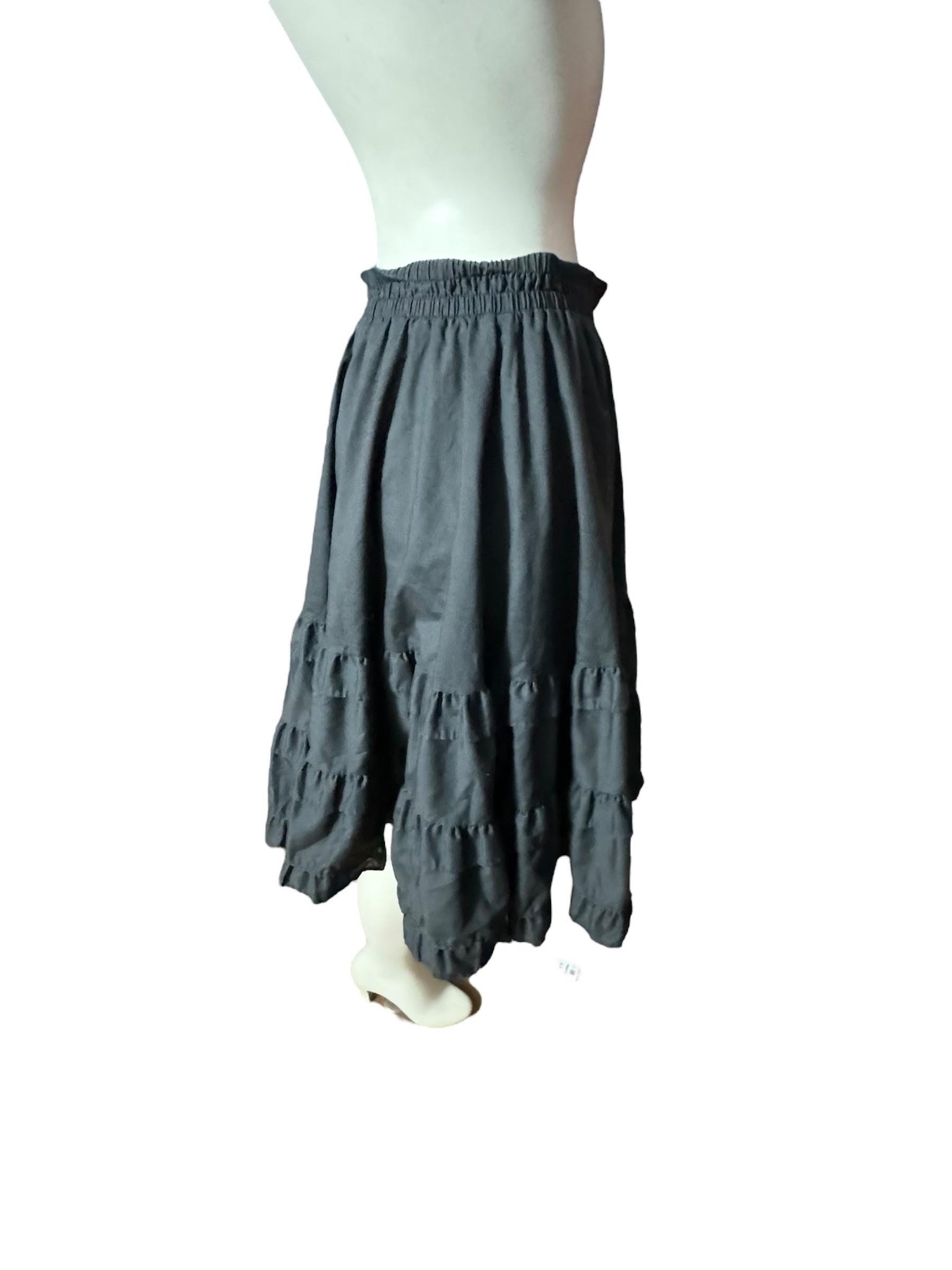 Vintage black petticoat square dance skirt L 30-32"