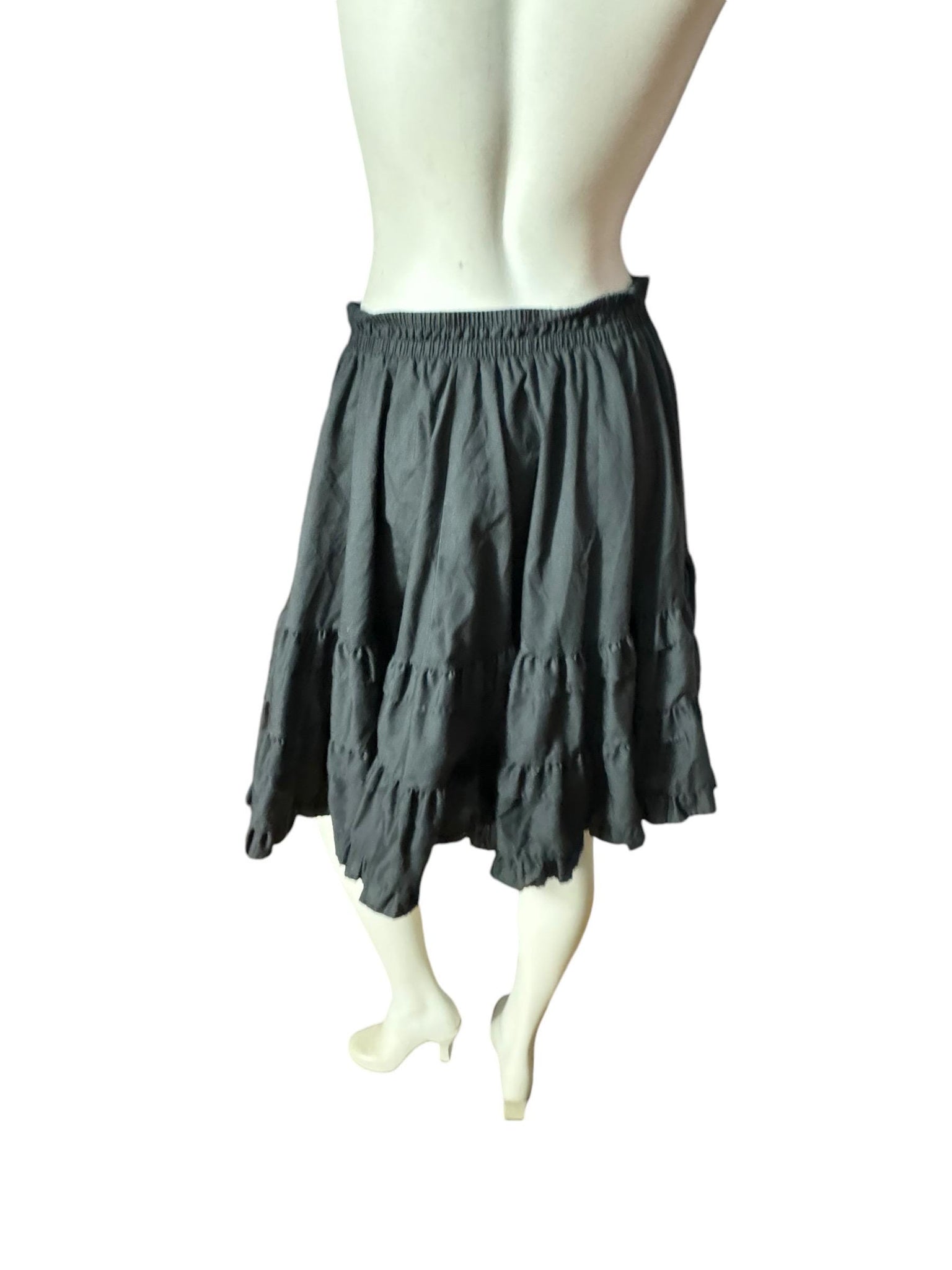 Vintage black petticoat square dance skirt L 30-32"