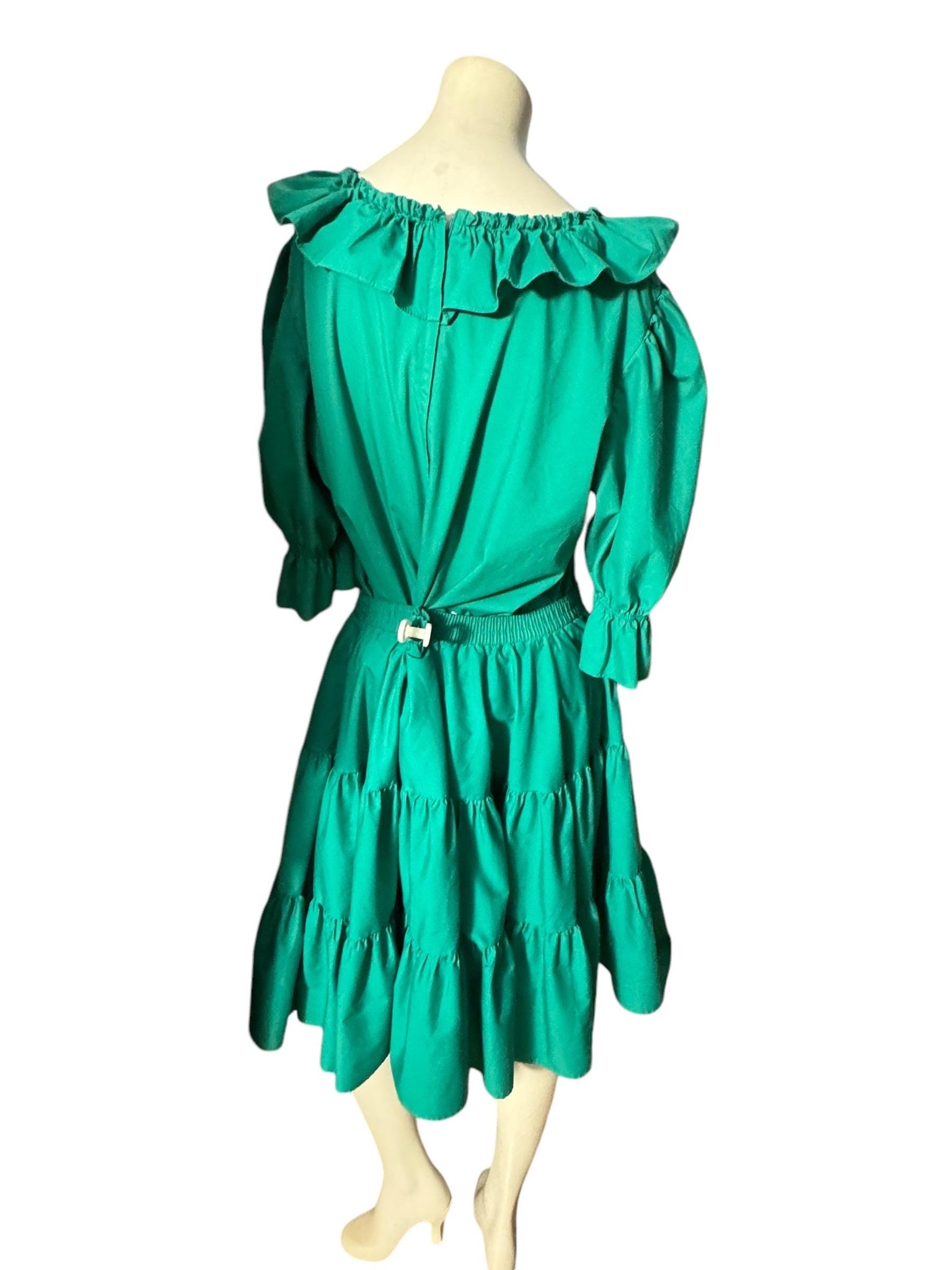 Vintage green square dance dress skirt L Partners Please