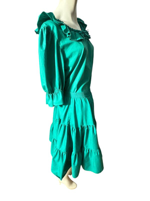 Vintage green square dance dress skirt L Partners Please