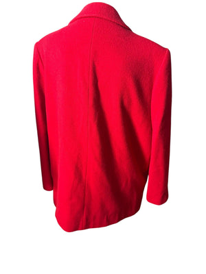 Vintage red wool blazer 10 horse buttons J.G. Hook