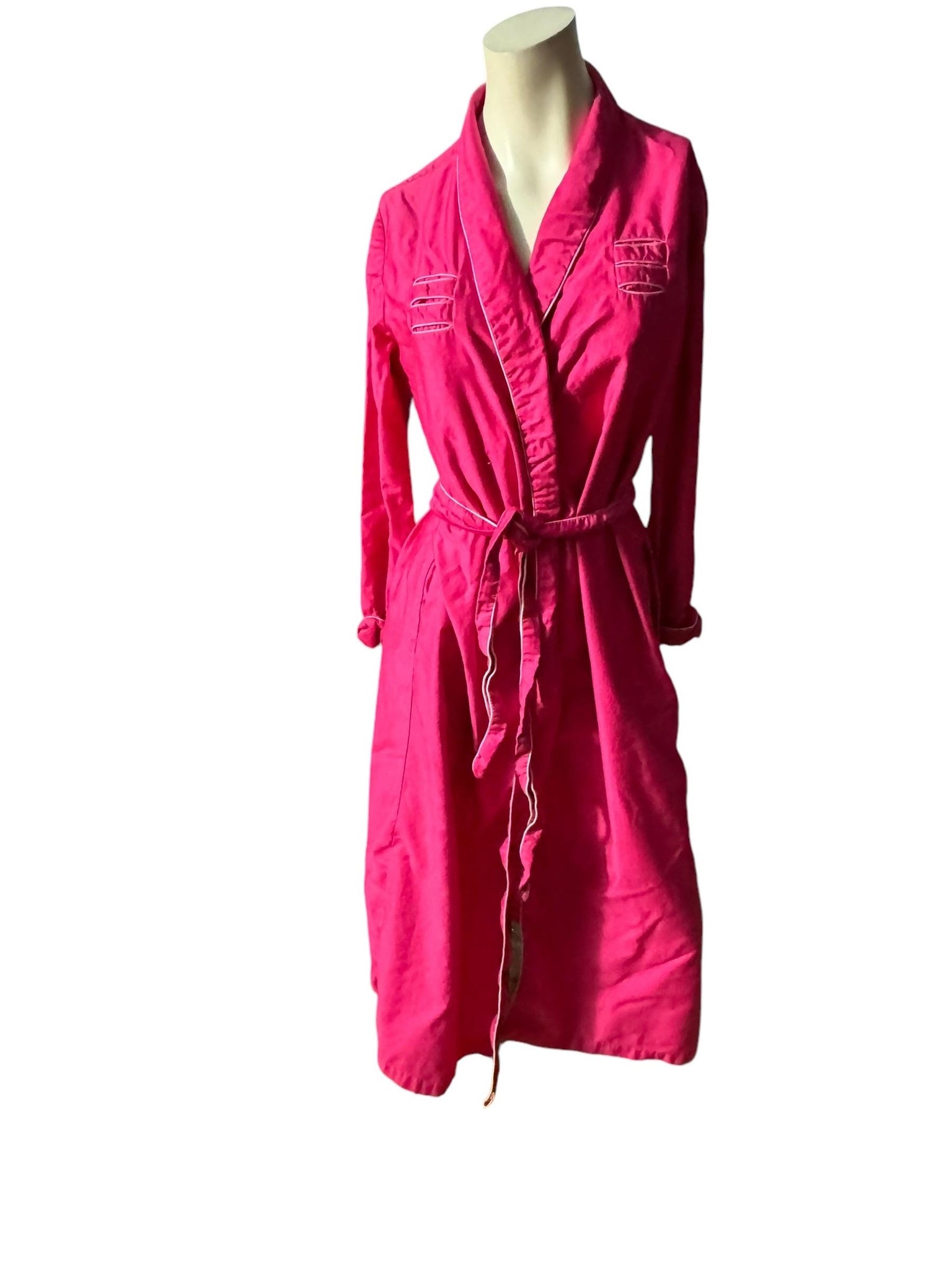 Vintage 70's hot pink robe M david brown