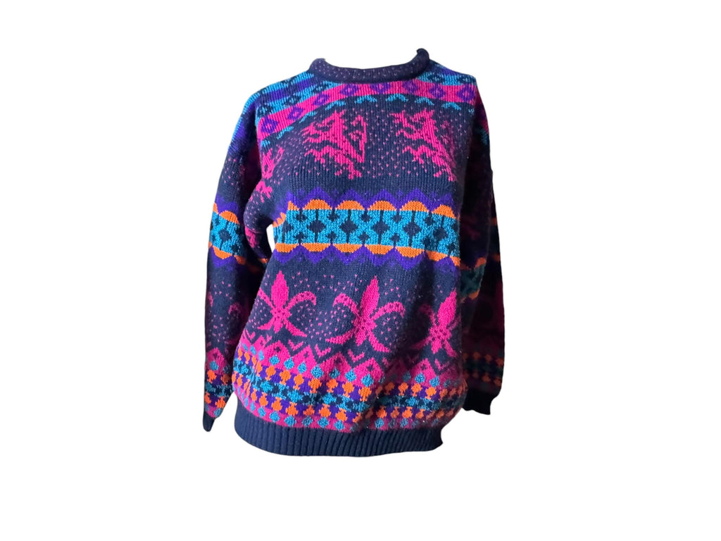 Vintage 80's dragon sweater L 955