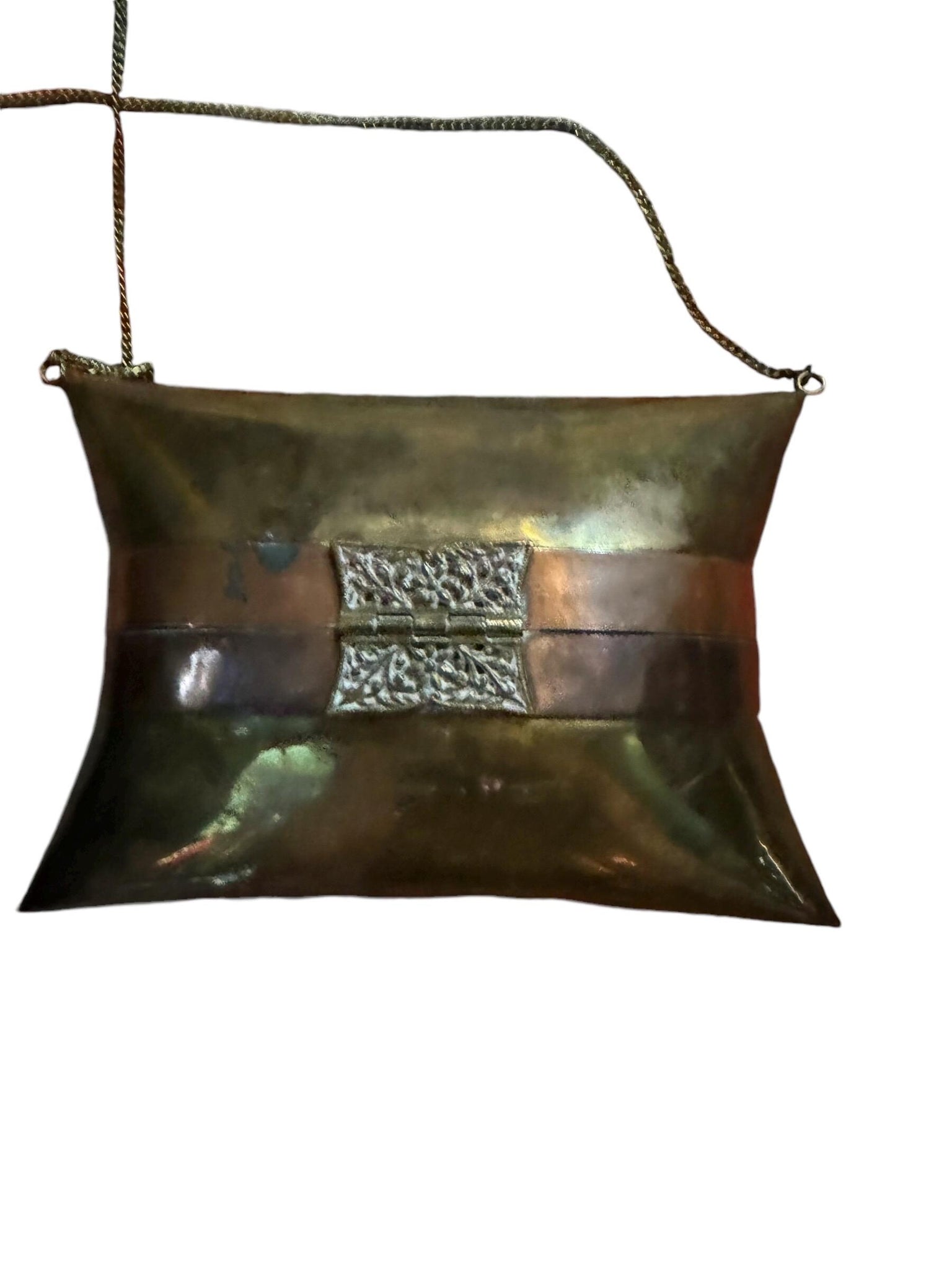 Vintage brass & copper metal purse