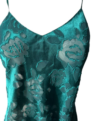 Vintage 80's green Victoria's Secret short nightgown M