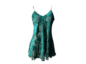 Vintage 80's green Victoria's Secret short nightgown M