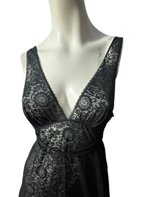 Vintage 60's sheer black nightgown 36 M Vassarette
