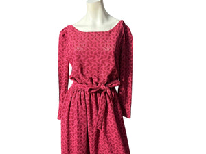 Vintage maroon 70's knit dress L