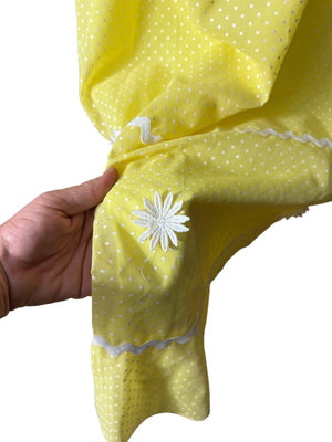 Vintage 70's yellow daisy maxi dress M