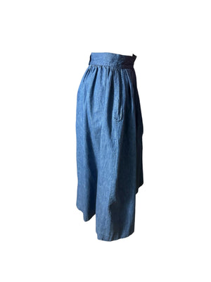 Vintage 80's high waist jean skirt 8 Liuberty by Elliot Scott