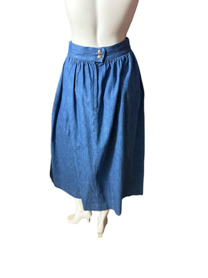 Vintage 80's high waist jean skirt 8 Liuberty by Elliot Scott