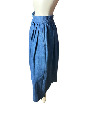 Vintage 80's high waist jean skirt 8 Liuberty by Elliot Scott