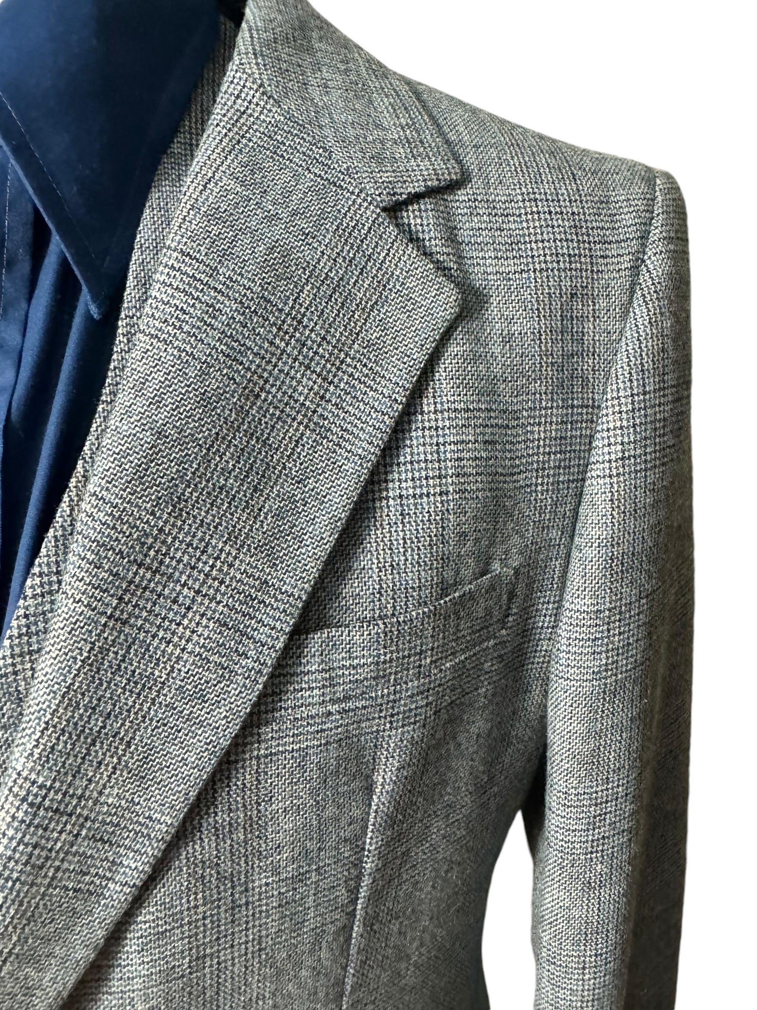 Vintage 70’s blue plaid 3 pc suit 40 R