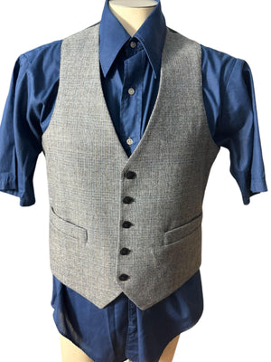 Vintage 70’s blue plaid 3 pc suit 40 R