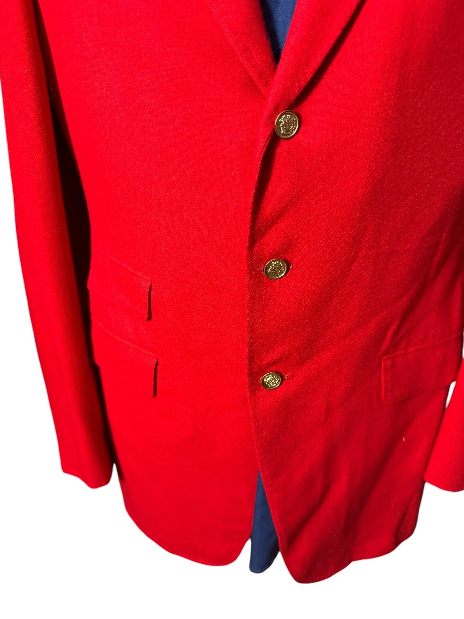 Vintage red wool men's suit jacket 42