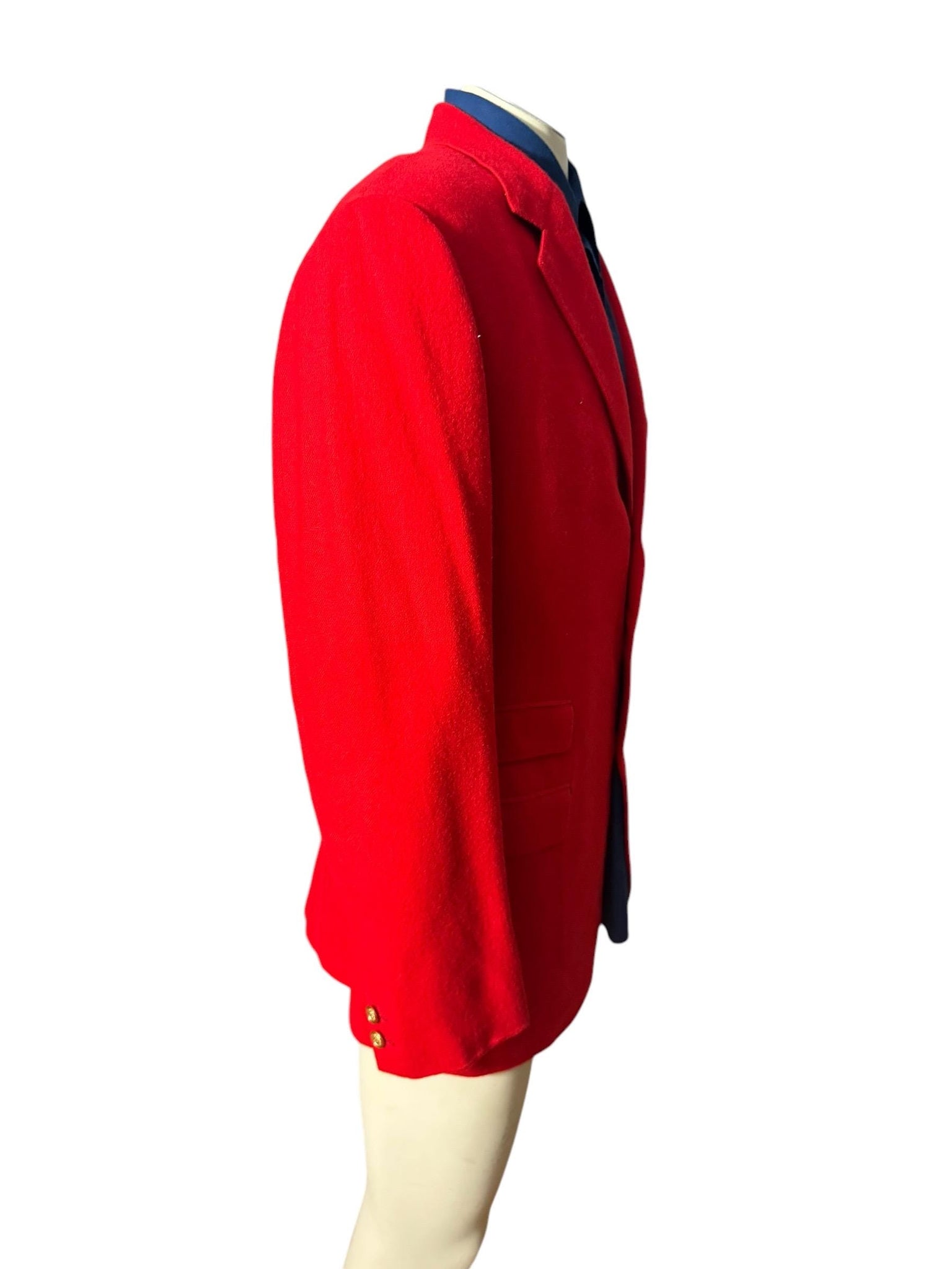 Vintage red wool men's suit jacket 42