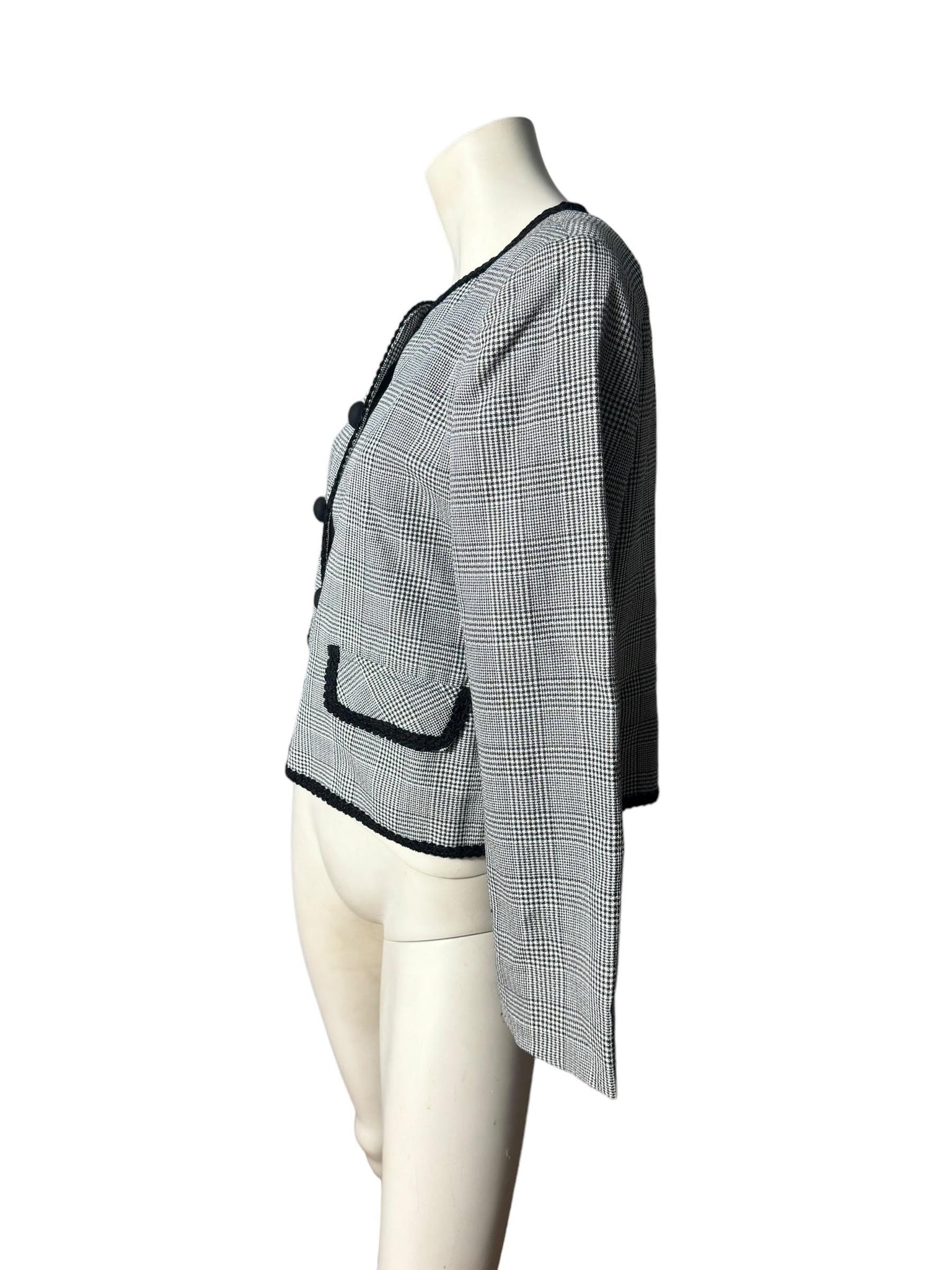 Vintage black & white plaid blazer 10