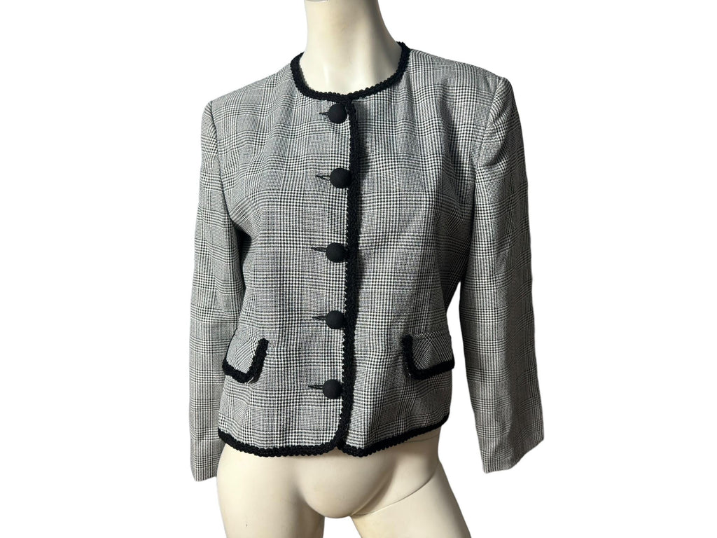 Vintage black & white plaid blazer 10