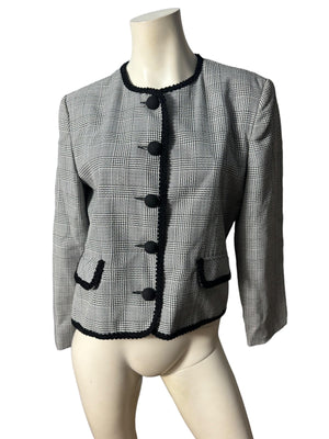 Vintage black & white plaid blazer 10