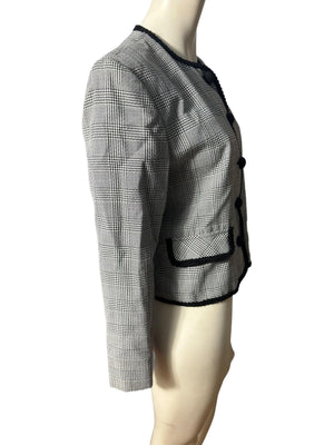Vintage black & white plaid blazer 10