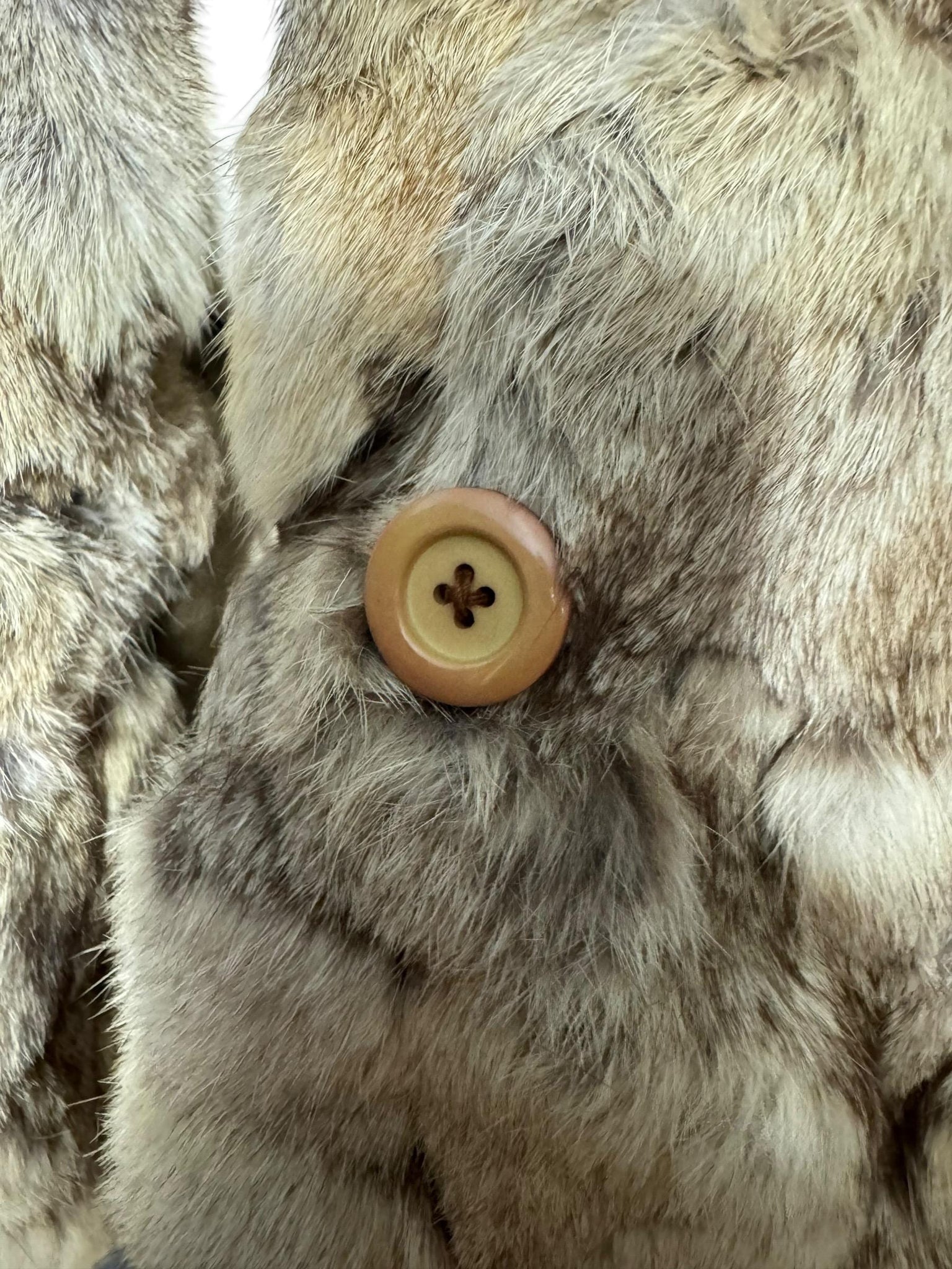 Vintage patchwork 70's rabbit fur jacket S