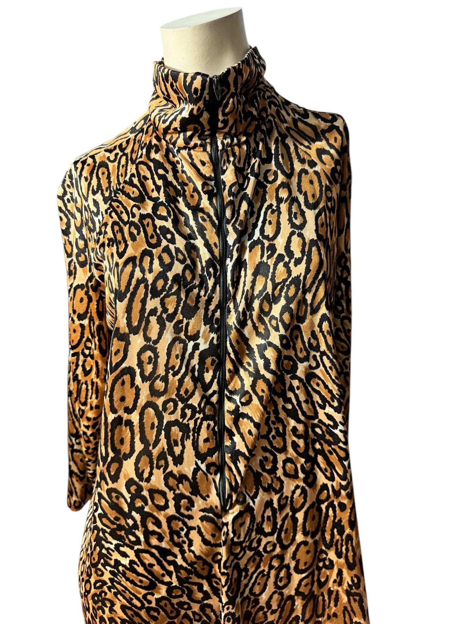 Vintage leopard lounge dress L lingerie
