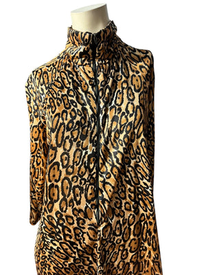 Vintage leopard lounge dress L lingerie