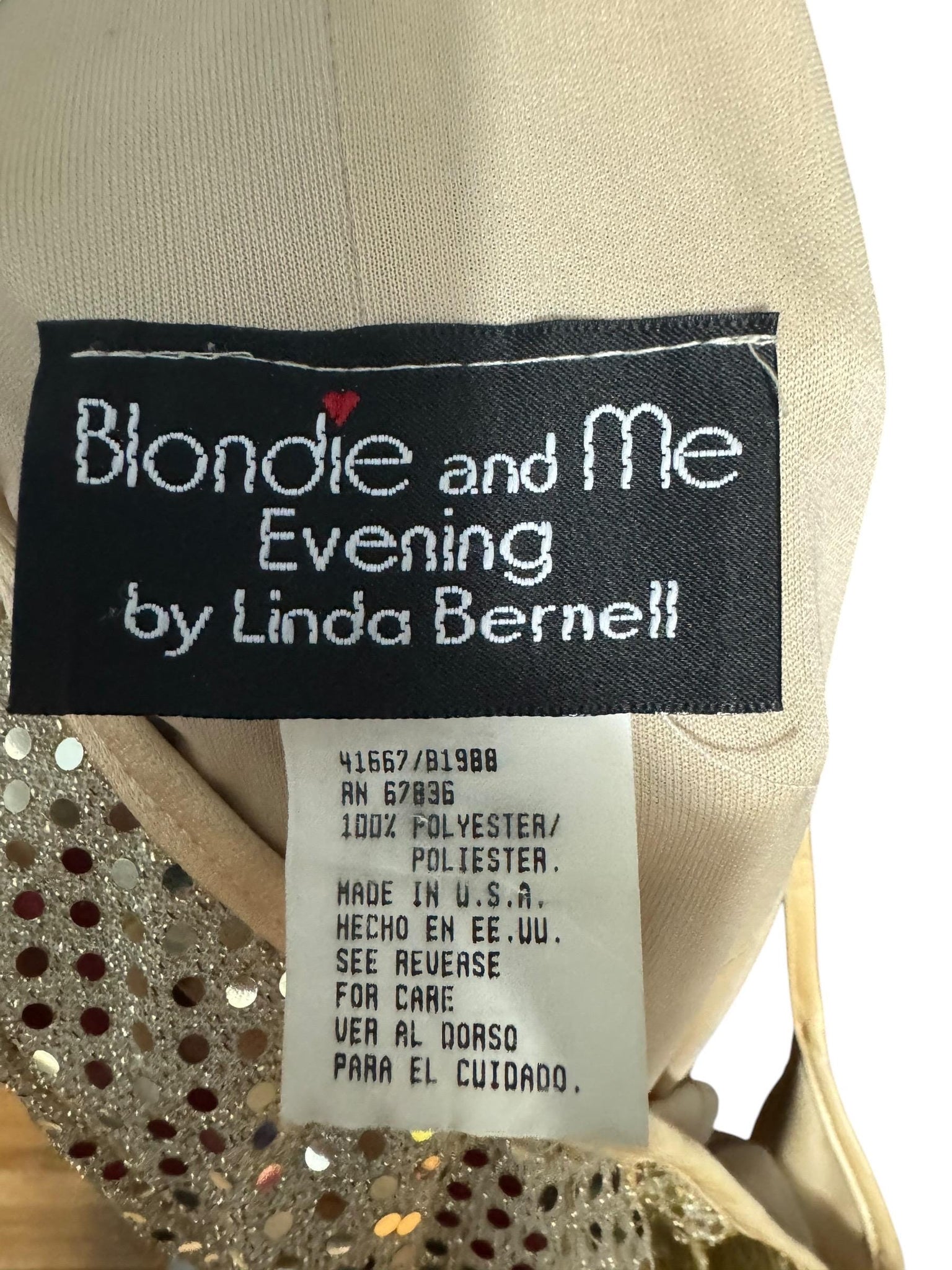Vintage 80's gold metallic dress 3/4 S Blondie and Me