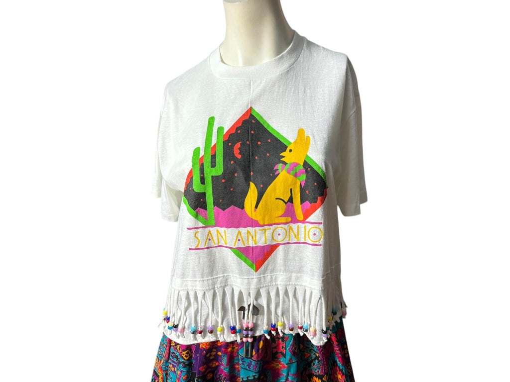 Vintage San Antonio 80's fringe t-shirt L
