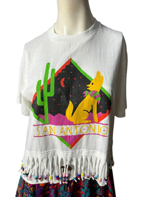 Vintage San Antonio 80's fringe t-shirt L