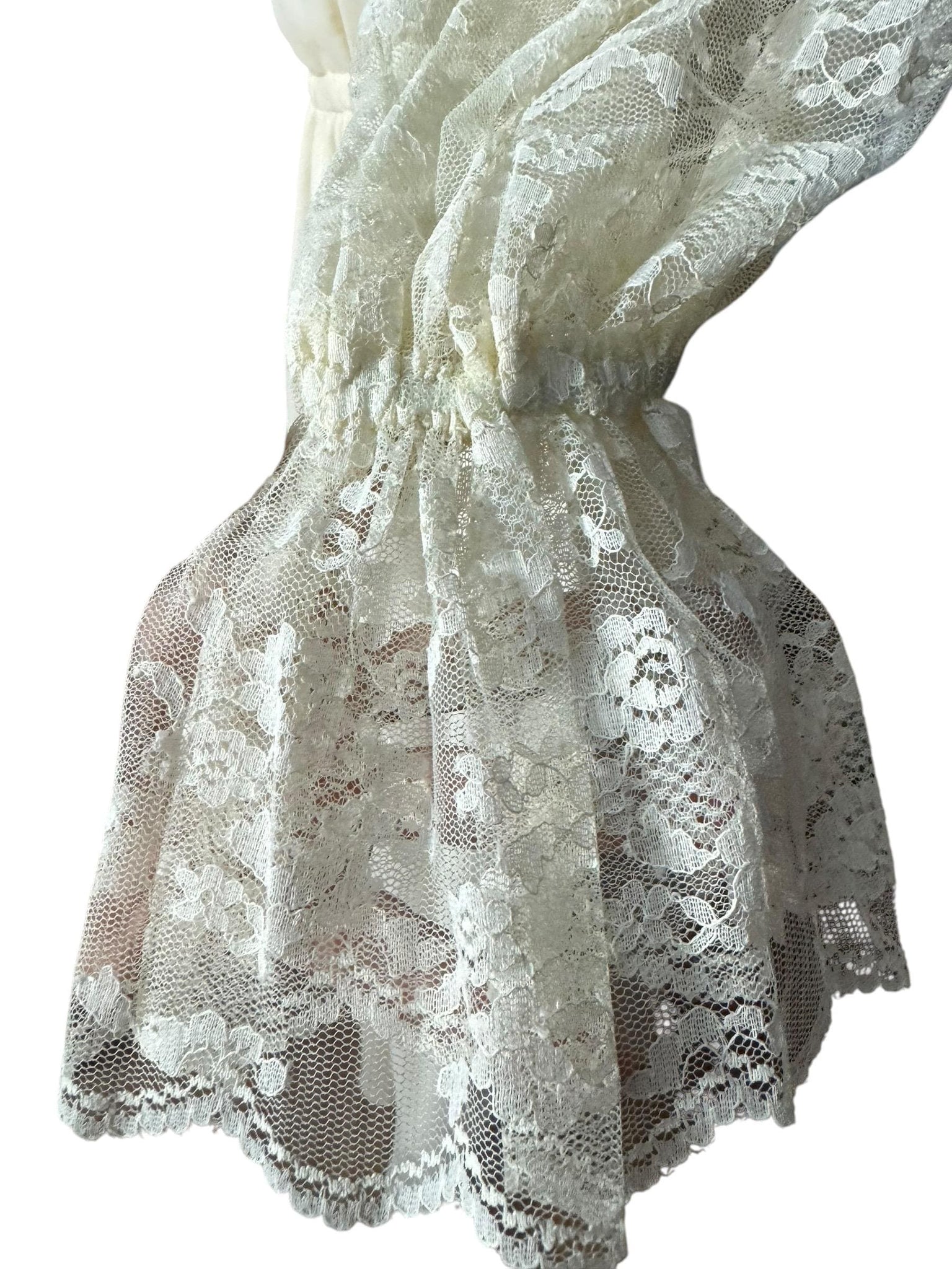 Vintage 70's prairie lace wedding dress S maxi