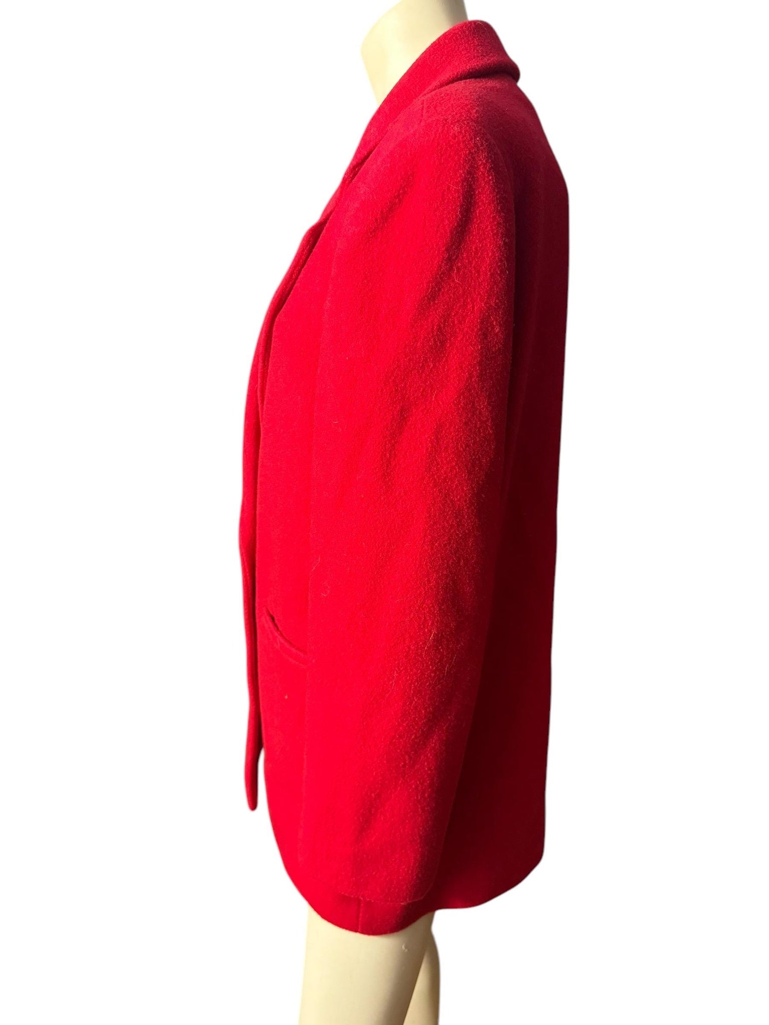 Vintage red wool blazer 10 horse buttons J.G. Hook