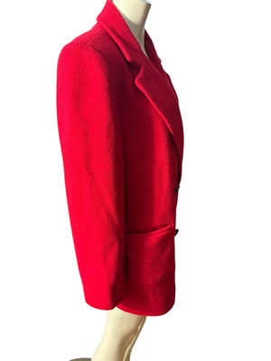 Vintage red wool blazer 10 horse buttons J.G. Hook