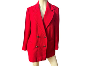 Vintage red wool blazer 10 horse buttons J.G. Hook