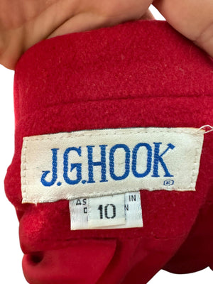 Vintage red wool blazer 10 horse buttons J.G. Hook