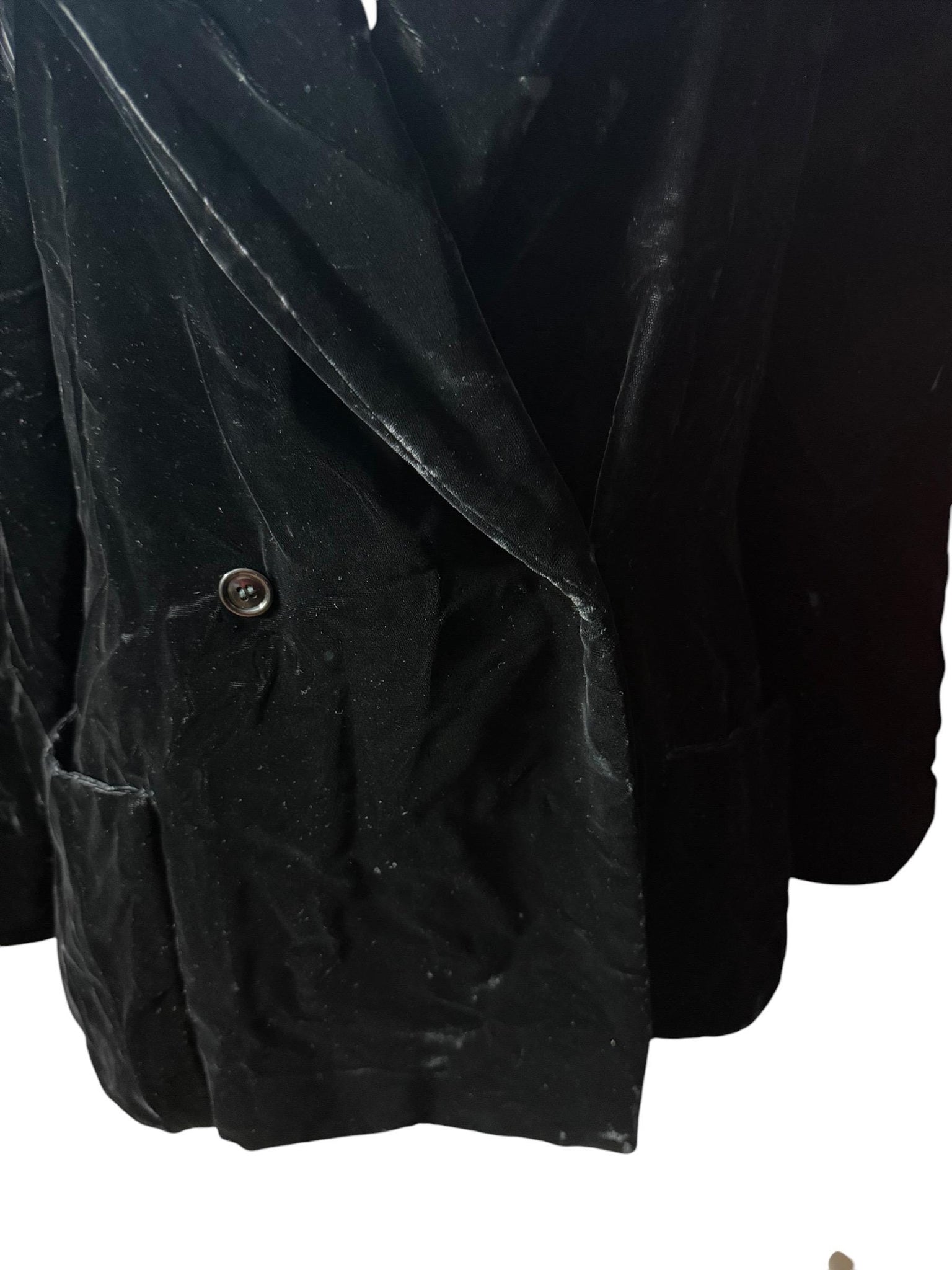 Vintage black crushed velvet jacket blazer 14 M L
