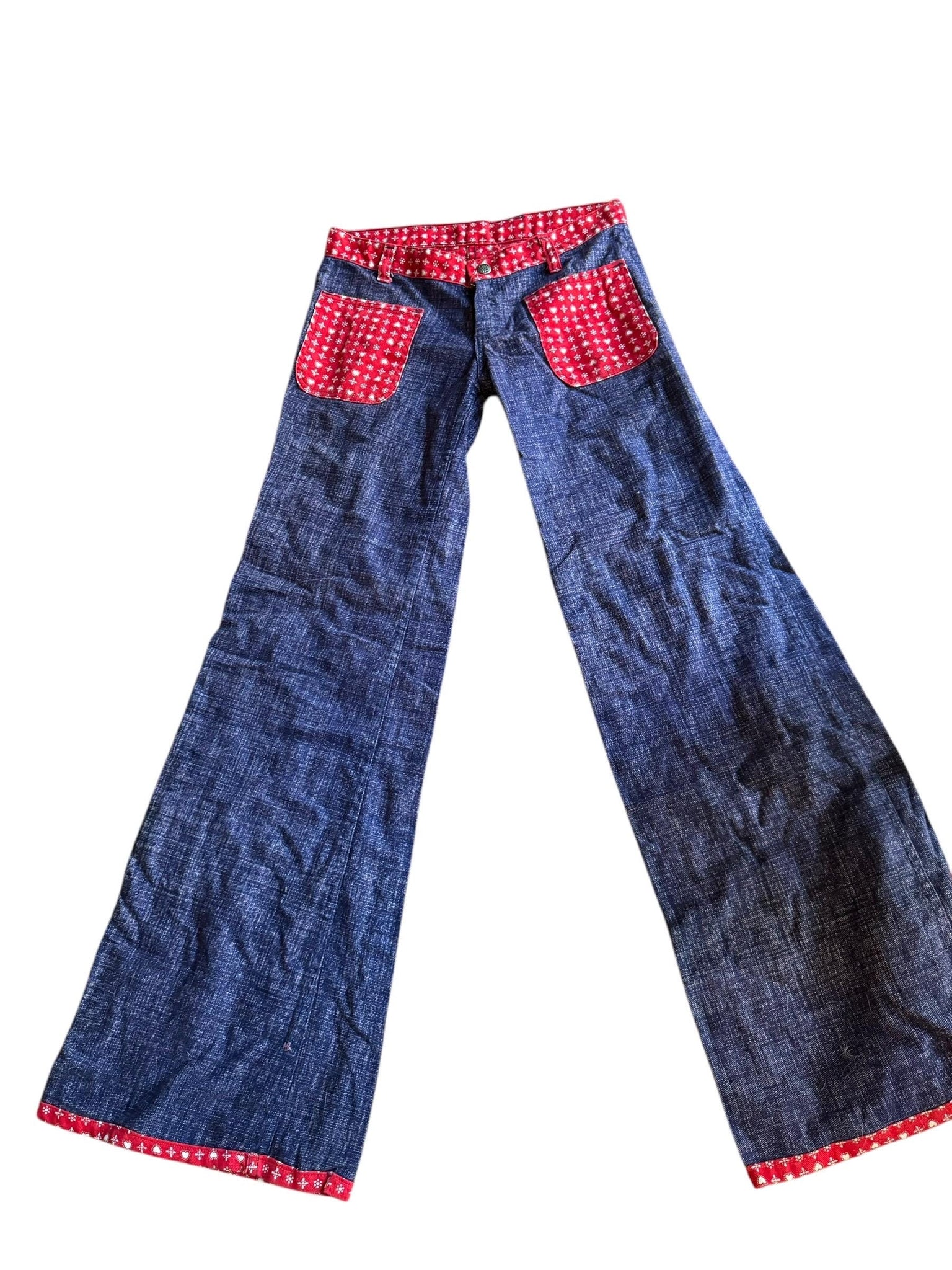 Vintage 70's hiphugger bell bottoms Turtle Bax 29"