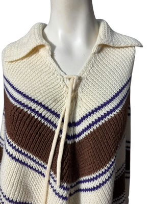 Vintage 70's sweater chevron poncho Charles & Co
