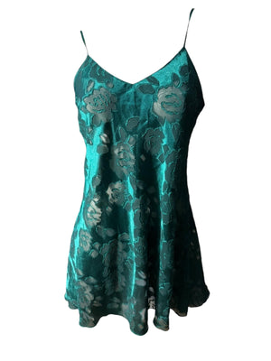 Vintage 80's green Victoria's Secret short nightgown M