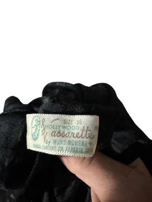 Vintage 60's sheer black nightgown 36 M Vassarette