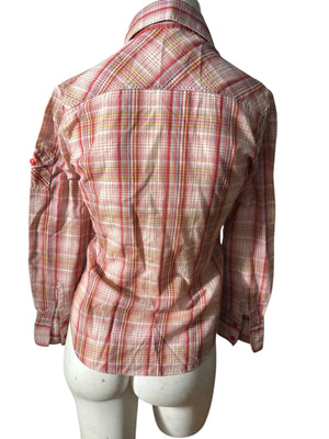 Vintage 70's plaid women's shirt xs hi