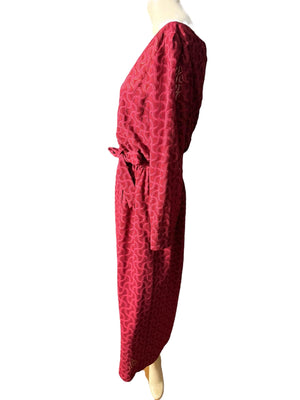 Vintage maroon 70's knit dress L