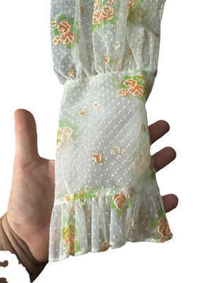 Vintage 70's prairie maxi dress M deadstock