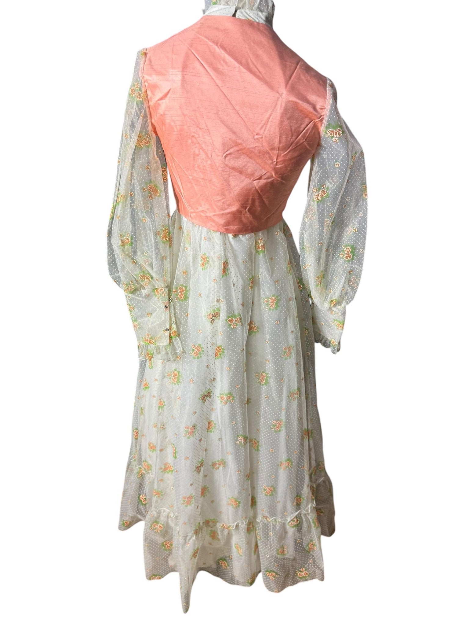 Vintage 70's prairie maxi dress M deadstock