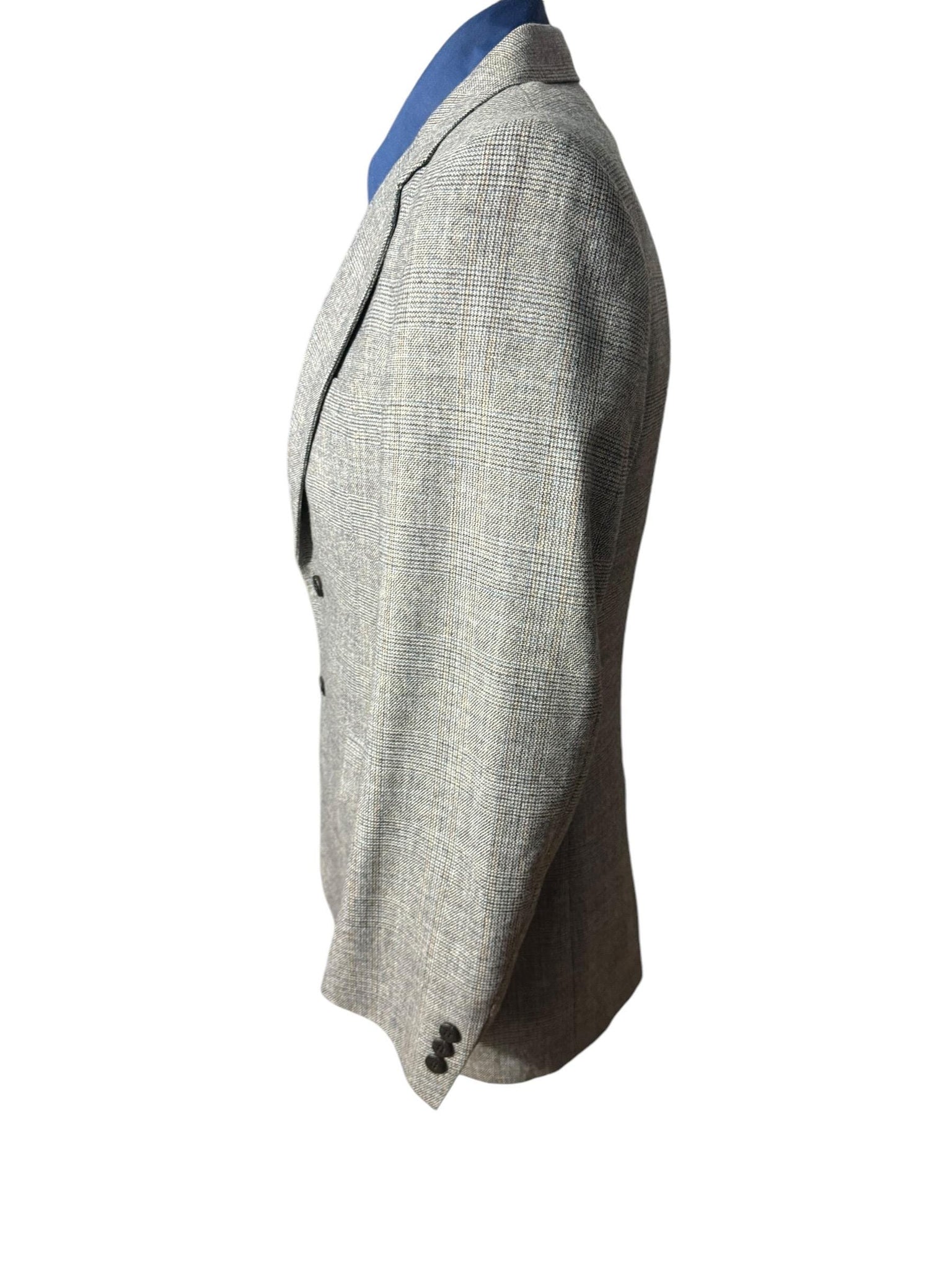 Vintage 70’s blue plaid 3 pc suit 40 R